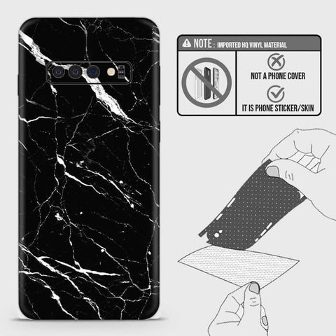 Samsung Galaxy S10 Plus Back Skin - Design 6 - Trendy Black Marble Skin Wrap Back Sticker