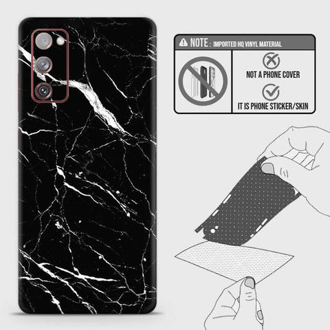 Samsung Galaxy S20 FE Back Skin - Design 6 - Trendy Black Marble Skin Wrap Back Sticker