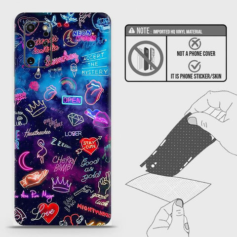 Samsung Galaxy S20 Plus Back Skin - Design 1 - Neon Galaxy Skin Wrap Back Sticker