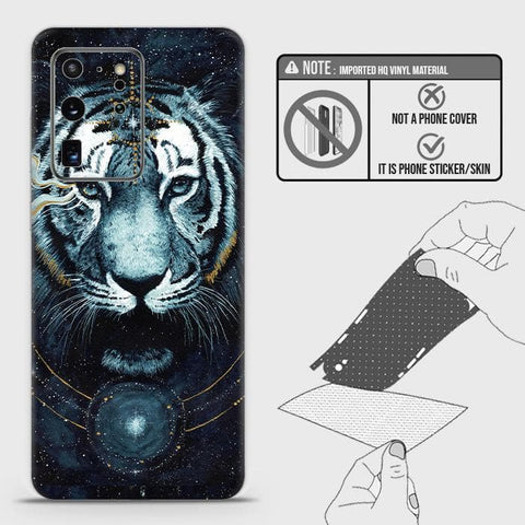 Samsung Galaxy S20 Ultra Back Skin - Design 4 - Vintage Galaxy Tiger Skin Wrap Back Sticker