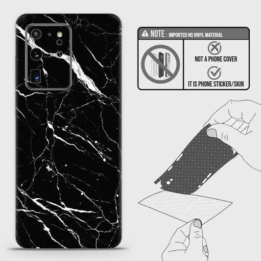 Samsung Galaxy S20 Ultra Back Skin - Design 6 - Trendy Black Marble Skin Wrap Back Sticker