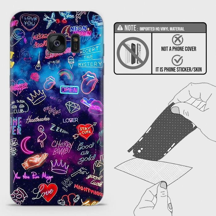 Samsung Galaxy S7 Edge Back Skin - Design 1 - Neon Galaxy Skin Wrap Back Sticker