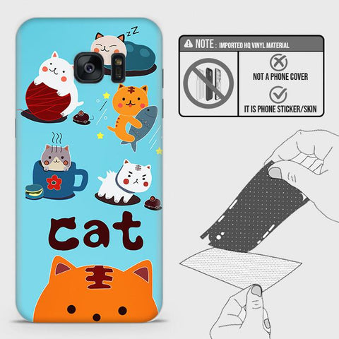 Samsung Galaxy S7 Edge Back Skin - Design 3 - Cute Lazy Cate Skin Wrap Back Sticker