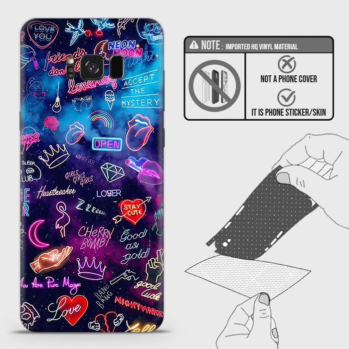 Samsung Galaxy S8 Back Skin - Design 1 - Neon Galaxy Skin Wrap Back Sticker