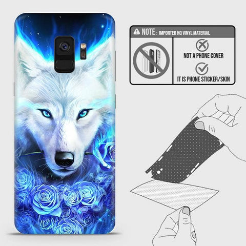 Samsung Galaxy S9 Back Skin - Design 2 - Vintage Galaxy Wolf Skin Wrap Back Sticker