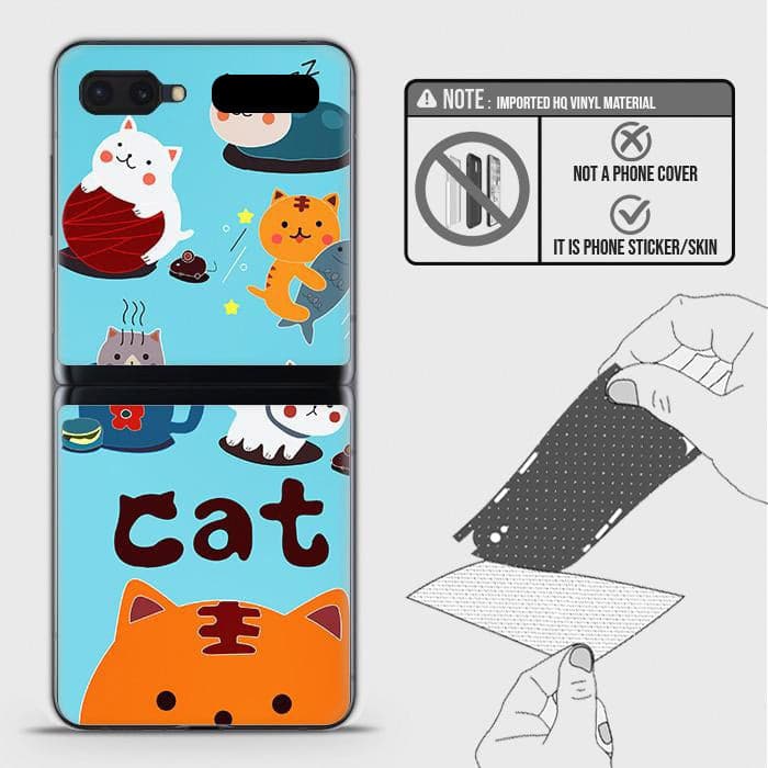 Samsung Galaxy Z Flip Back Skin - Design 3 - Cute Lazy Cate Skin Wrap Back Sticker