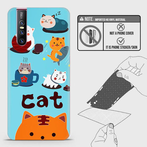 Vivo V15 Back Skin - Design 3 - Cute Lazy Cate Skin Wrap Back Sticker