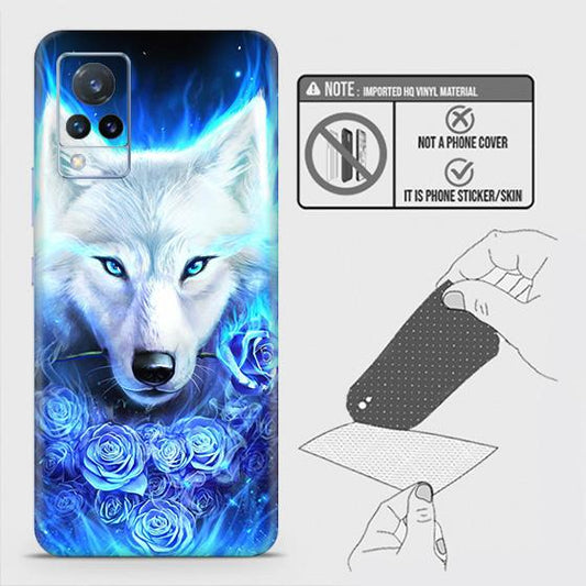 Vivo V21 Back Skin - Design 2 - Vintage Galaxy Wolf Skin Wrap Back Sticker Without Sides