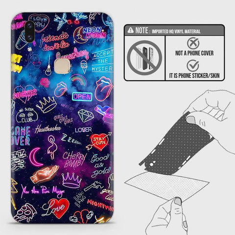 Vivo V9 / V9 Youth Back Skin - Design 1 - Neon Galaxy Skin Wrap Back Sticker