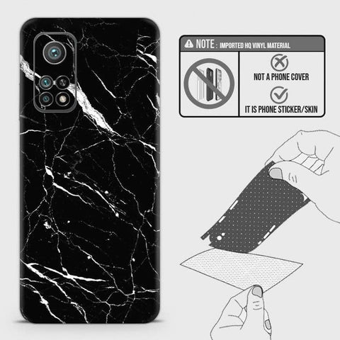 Xiaomi Mi 10T Pro Back Skin - Design 6 - Trendy Black Marble Skin Wrap Back Sticker