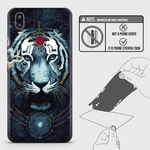 Vivo Y15 Back Skin - Design 4 - Vintage Galaxy Tiger Skin Wrap Back Sticker