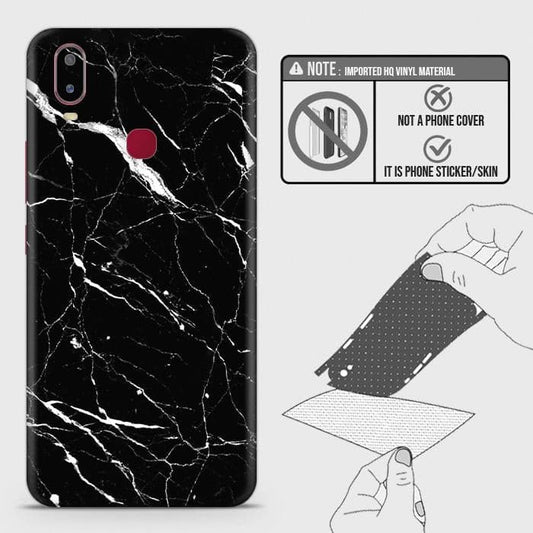 Vivo Y11 2019 Back Skin - Design 6 - Trendy Black Marble Skin Wrap Back Sticker