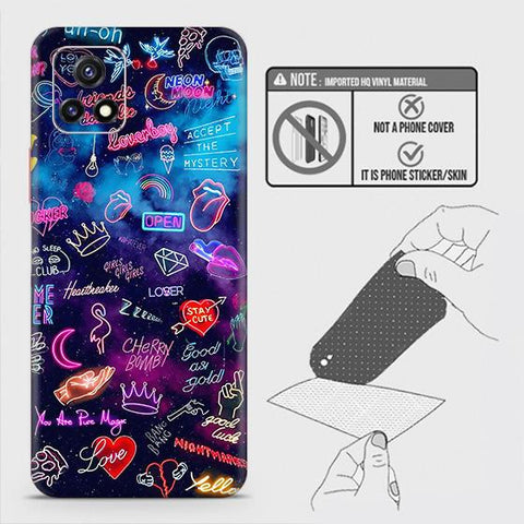 Vivo Y31s Back Skin - Design 1 - Neon Galaxy Skin Wrap Back Sticker Without Sides