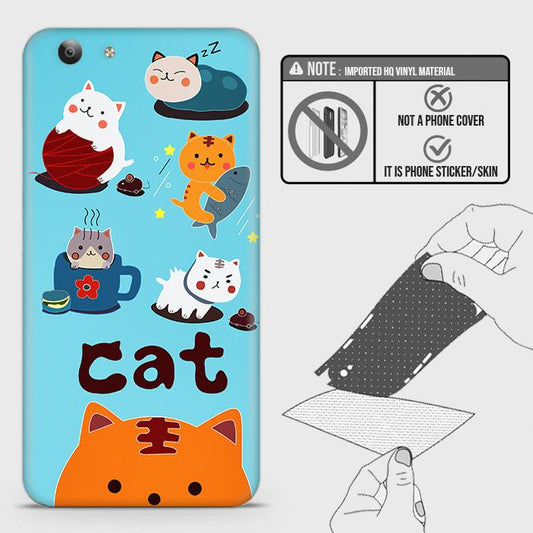 Vivo Y53 Back Skin - Design 3 - Cute Lazy Cate Skin Wrap Back Sticker