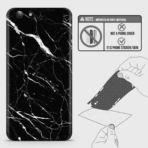 Vivo Y53 Back Skin - Design 6 - Trendy Black Marble Skin Wrap Back Sticker