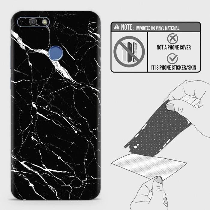 Huawei Y6 Prime 2018 / Honor 7A Back Skin - Design 6 - Trendy Black Marble Skin Wrap Back Sticker