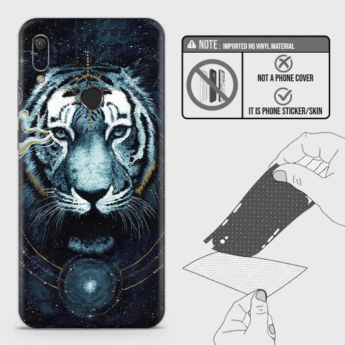 Huawei Y6 2019 / Y6 Prime 2019 Back Skin - Design 4 - Vintage Galaxy Tiger Skin Wrap Back Sticker