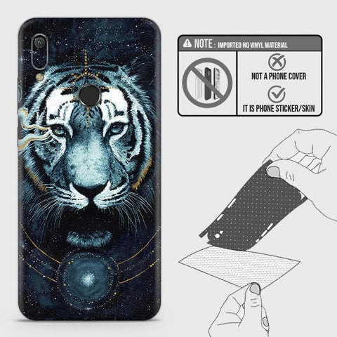 Huawei Y6 2019 / Y6 Prime 2019 Back Skin - Design 4 - Vintage Galaxy Tiger Skin Wrap Back Sticker