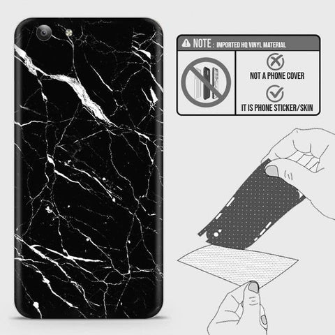 Vivo Y71 Back Skin - Design 6 - Trendy Black Marble Skin Wrap Back Sticker