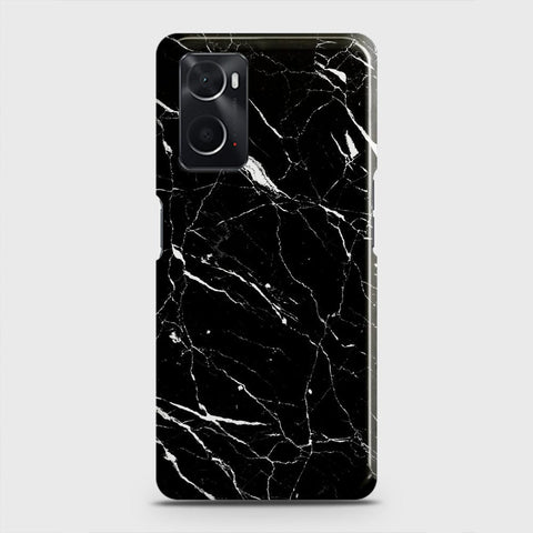 Oppo A96 4G Cover - Trendy Black Marble Printed Hard Case with Life Time Colors Guarantee B(36)3