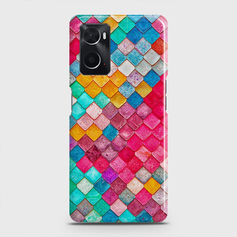 Oppo A96 4G Cover - Chic Colorful Mermaid Printed Hard Case with Life Time Colors Guarantee