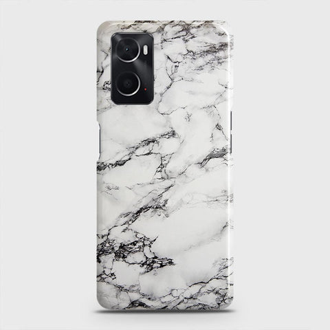 Oppo A96 4G Cover - Matte Finish - Trendy Mysterious White Marble Printed Hard Case with Life Time Colors Guarantee