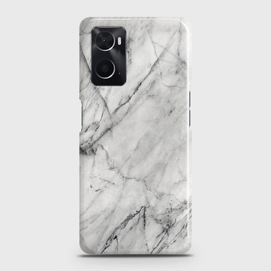 Oppo A96 4G Cover - Matte Finish - Trendy White Floor Marble Printed Hard Case with Life Time Colors Guarantee - D2