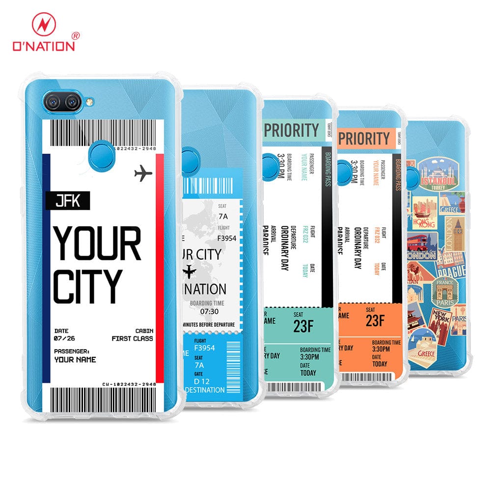 Oppo A12 Cover - Personalised Boarding Pass Ticket Series - 5 Designs - Clear Phone Case - Soft Silicon Borders