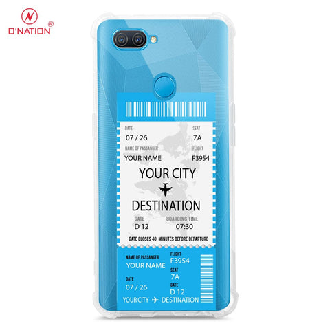 Oppo A12 Cover - Personalised Boarding Pass Ticket Series - 5 Designs - Clear Phone Case - Soft Silicon Borders