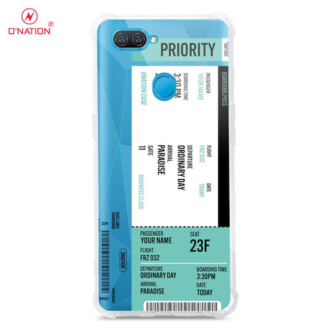 Oppo A12 Cover - Personalised Boarding Pass Ticket Series - 5 Designs - Clear Phone Case - Soft Silicon Borders