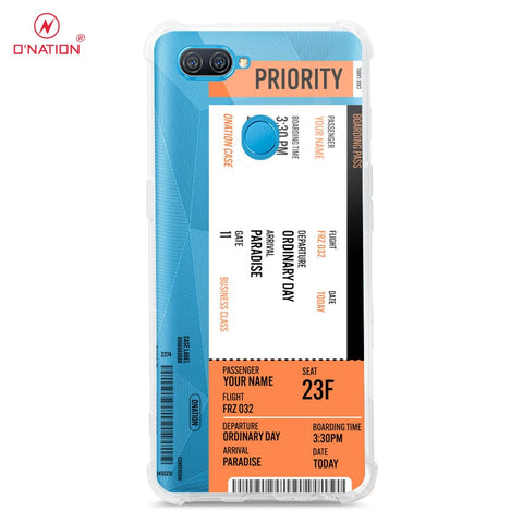 Oppo A12 Cover - Personalised Boarding Pass Ticket Series - 5 Designs - Clear Phone Case - Soft Silicon Borders