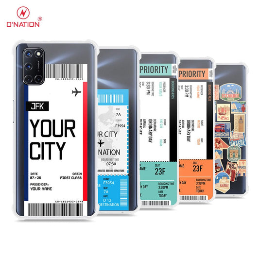 Oppo A72 Cover - Personalised Boarding Pass Ticket Series - 5 Designs - Clear Phone Case - Soft Silicon Borders