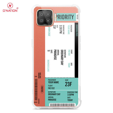 Oppo A73 Cover - Personalised Boarding Pass Ticket Series - 5 Designs - Clear Phone Case - Soft Silicon Borders