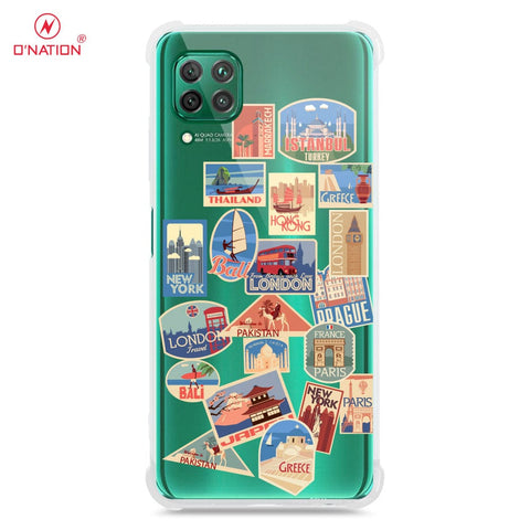 Huawei P40 Lite Cover - Personalised Boarding Pass Ticket Series - 5 Designs - Clear Phone Case - Soft Silicon Borders