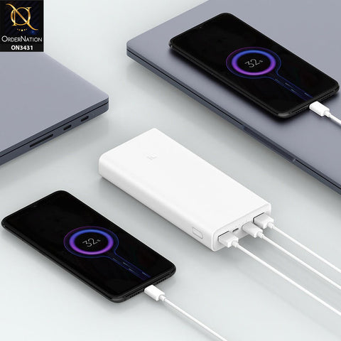 Xiaomi Power Bank 3 PLM18ZM 20000mAh 18W Two-way Quick Charge Type-C Micro Input Power Bank  - White