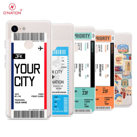 Google Pixel 3 Cover - Personalised Boarding Pass Ticket Series - 5 Designs - Clear Phone Case - Soft Silicon Borders