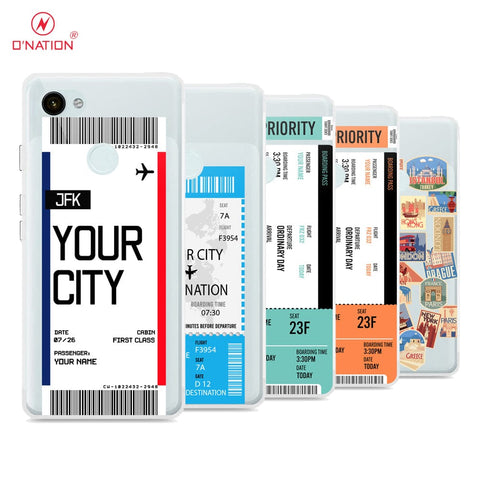 Google Pixel 3a Cover - Personalised Boarding Pass Ticket Series - 5 Designs - Clear Phone Case - Soft Silicon Borders