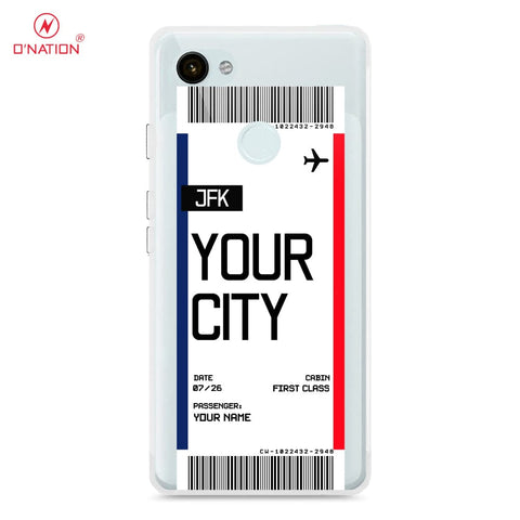 Google Pixel 3a Cover - Personalised Boarding Pass Ticket Series - 5 Designs - Clear Phone Case - Soft Silicon Borders