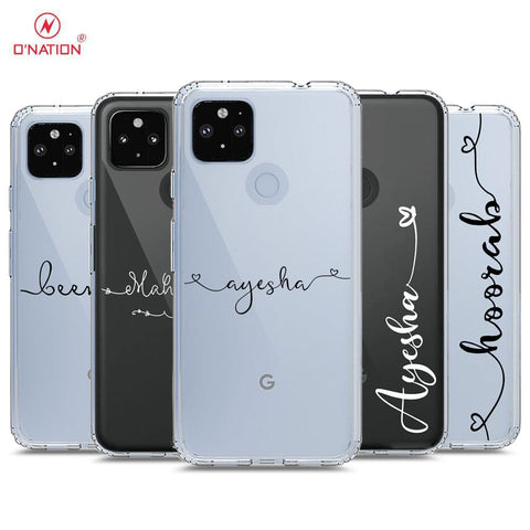 Google Pixel 4a 5G Cover - Personalised Name Series - 8 Designs - Clear Phone Case - Soft Silicon Borders