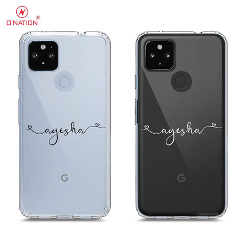 Google Pixel 4a 5G Cover - Personalised Name Series - 8 Designs - Clear Phone Case - Soft Silicon Borders