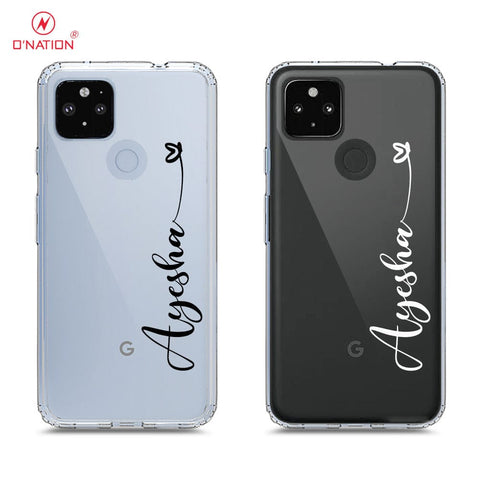 Google Pixel 4a 5G Cover - Personalised Name Series - 8 Designs - Clear Phone Case - Soft Silicon Borders