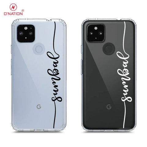 Google Pixel 4a 5G Cover - Personalised Name Series - 8 Designs - Clear Phone Case - Soft Silicon Borders