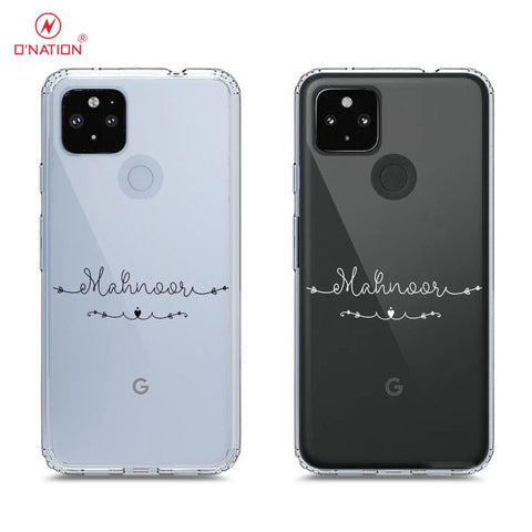 Google Pixel 4a 5G Cover - Personalised Name Series - 8 Designs - Clear Phone Case - Soft Silicon Borders