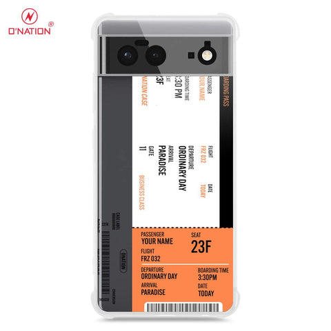 Google Pixel 6 Cover - Personalised Boarding Pass Ticket Series - 5 Designs - Clear Phone Case - Soft Silicon Borders