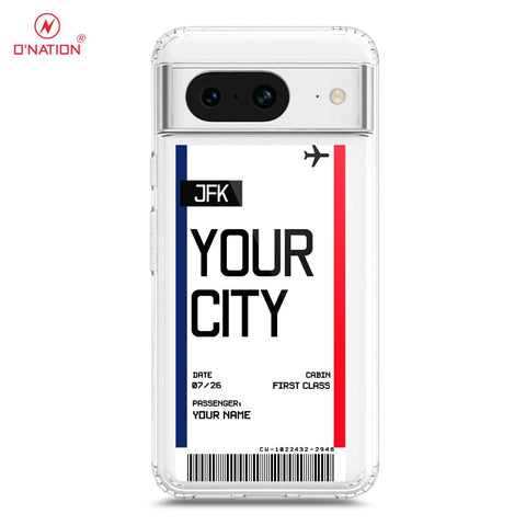 Google Pixel 8 Cover - Personalised Boarding Pass Ticket Series - 5 Designs - Clear Phone Case - Soft Silicon Borders