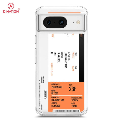 Google Pixel 8 Cover - Personalised Boarding Pass Ticket Series - 5 Designs - Clear Phone Case - Soft Silicon Borders