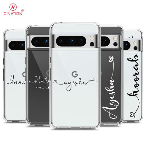 Google Pixel 8 Pro Cover - Personalised Name Series - 8 Designs - Clear Phone Case - Soft Silicon Borders