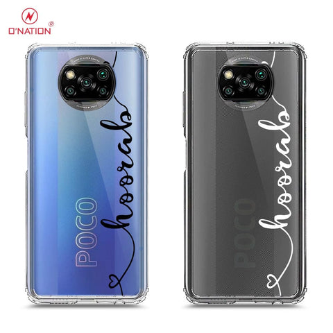 Xiaomi Poco X3  Cover - Personalised Name Series - 8 Designs - Clear Phone Case - Soft Silicon Borders