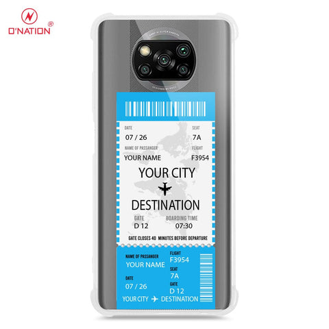 Xiaomi Poco X3 Cover - Personalised Boarding Pass Ticket Series - 5 Designs - Clear Phone Case - Soft Silicon Borders