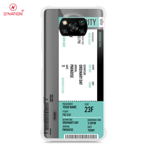 Xiaomi Poco X3 Cover - Personalised Boarding Pass Ticket Series - 5 Designs - Clear Phone Case - Soft Silicon Borders